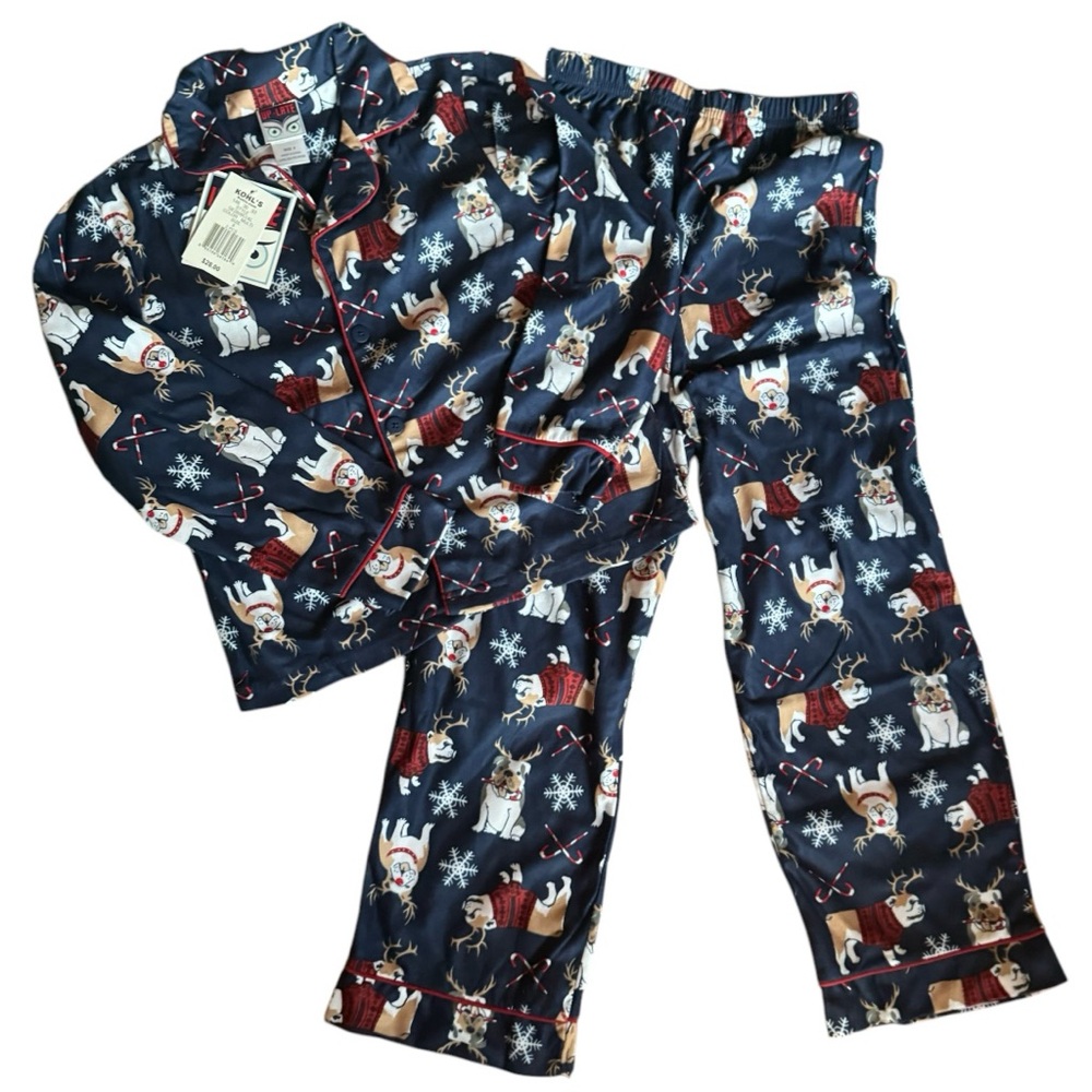 Up-Late Boys Blue Flannel HolidayThemed Pajama Set  8